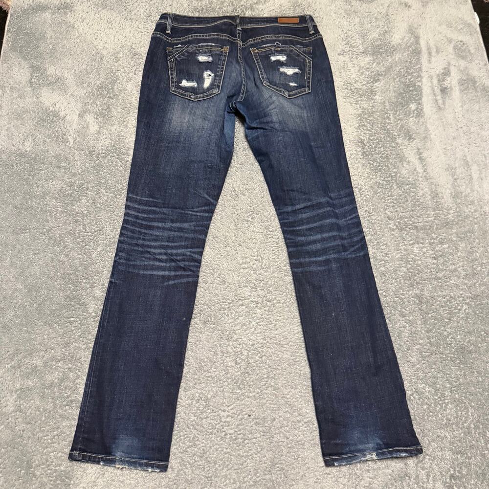 Buckle Black Jeans Womens 29 x32 Fit 76 Straight Dark Constrast Stitch Western